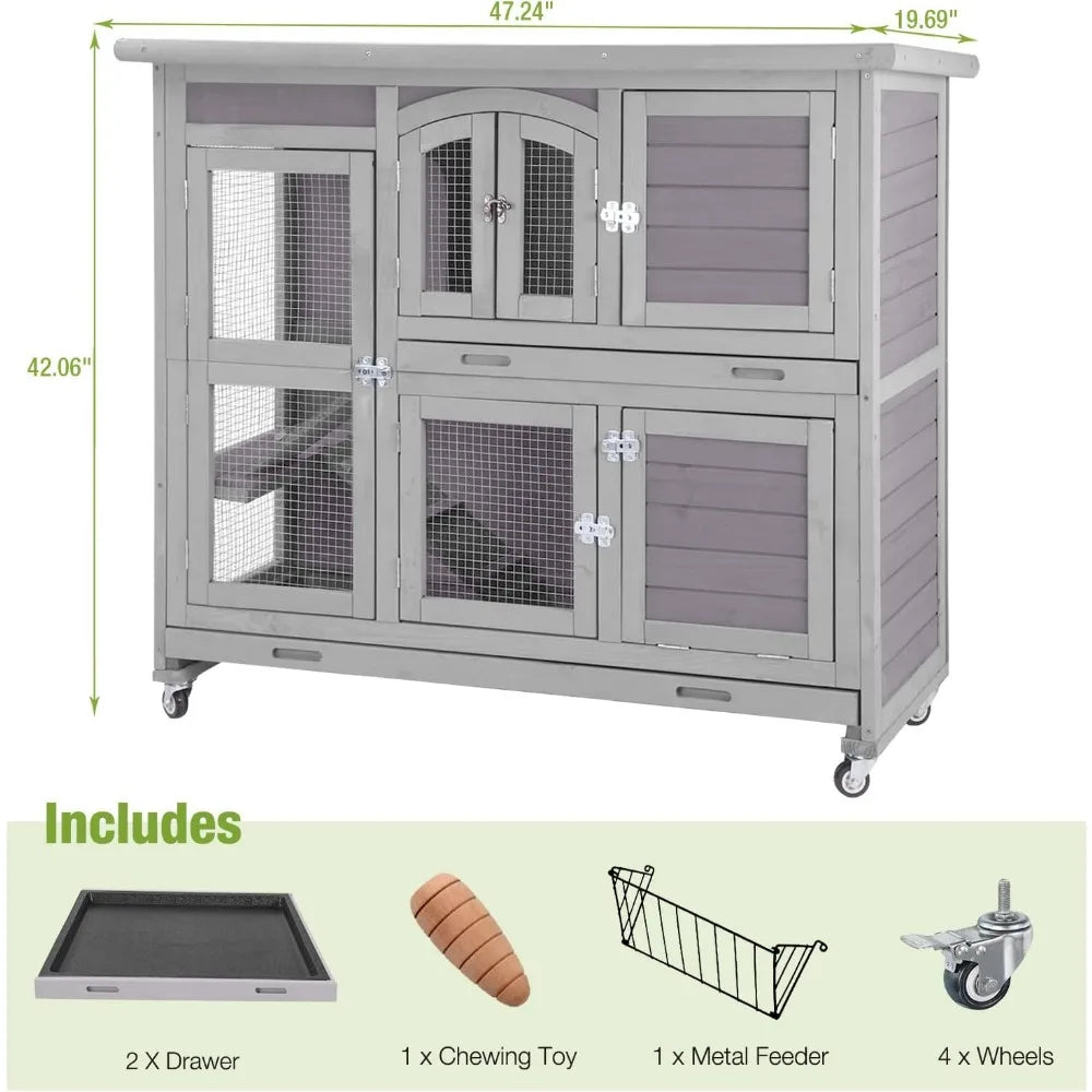 Indoor Outdoor Bunny House Guinea Pig Cage