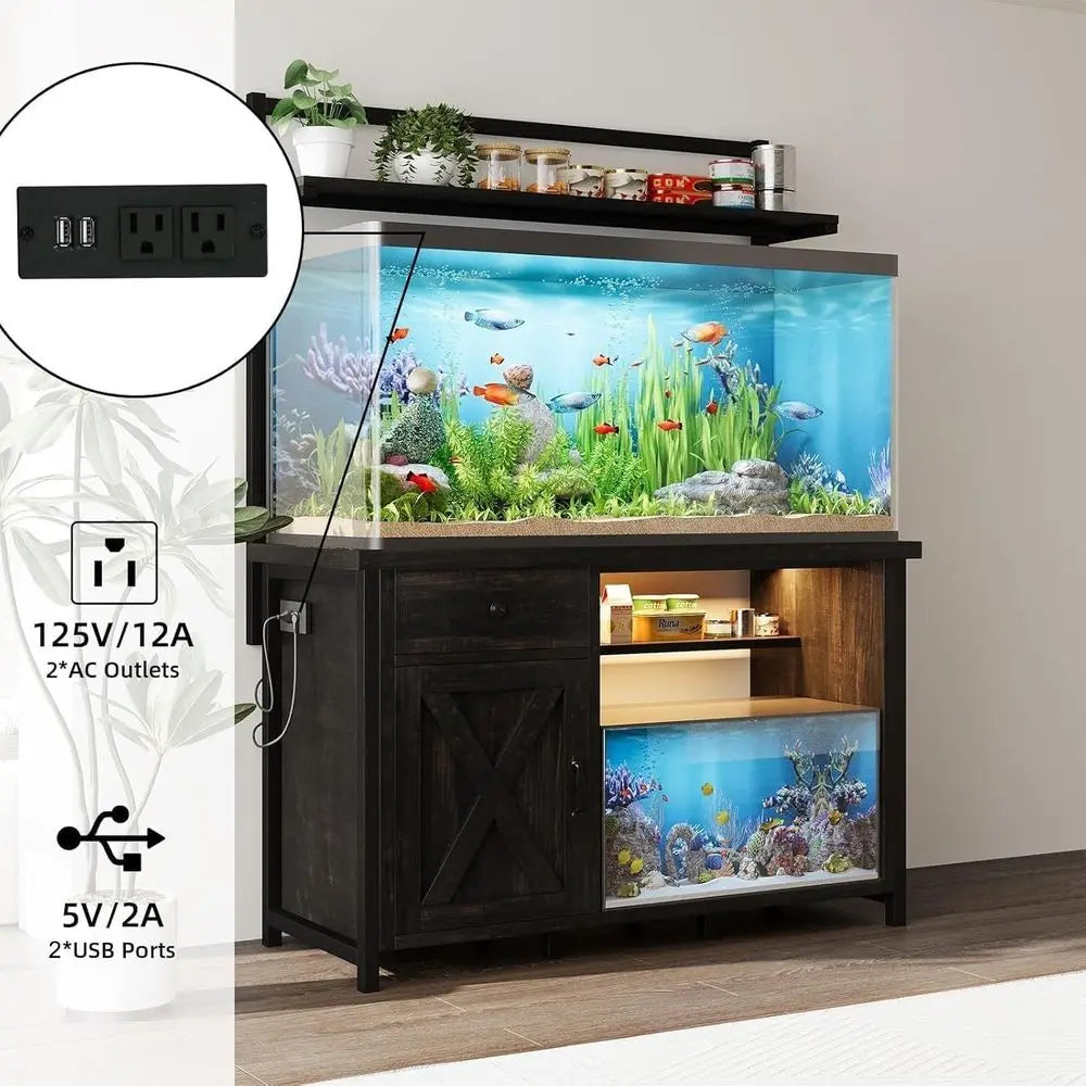 Oak Heavy-Duty 55-75 Gallon Aquarium Stand