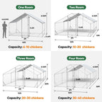 Large Chicken Coop Metal Runs for Yard 20x10x6.56 FT
