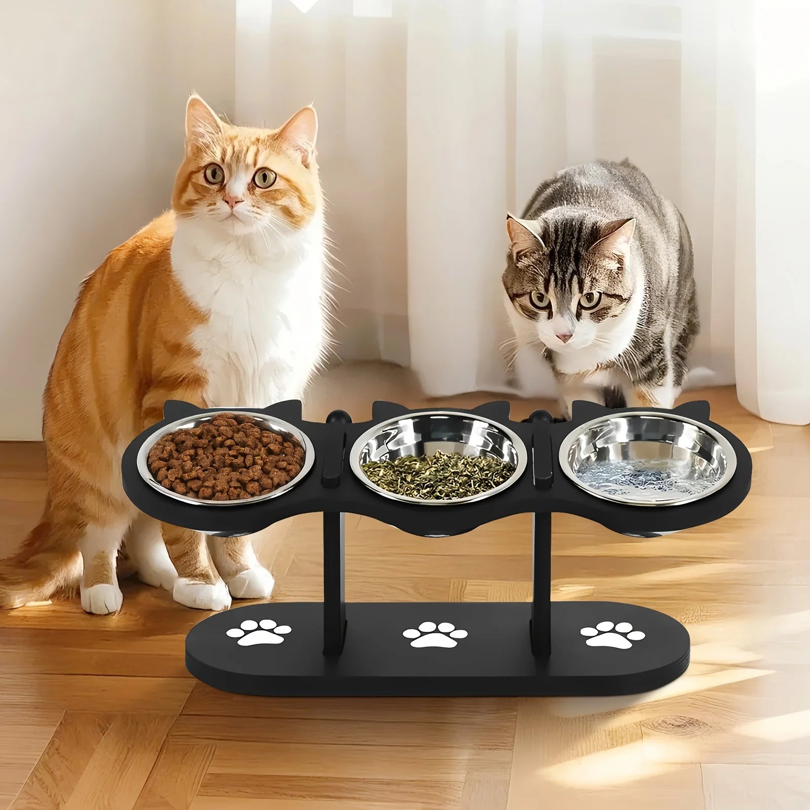 Tilted Raised Cat Food Bowls